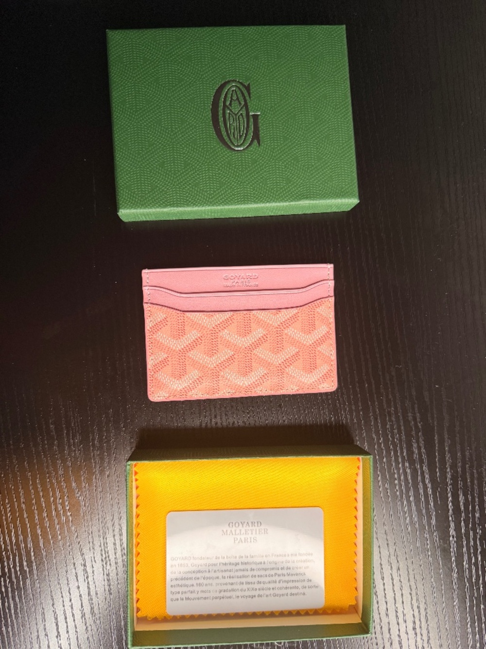 Pink wallet and card holder